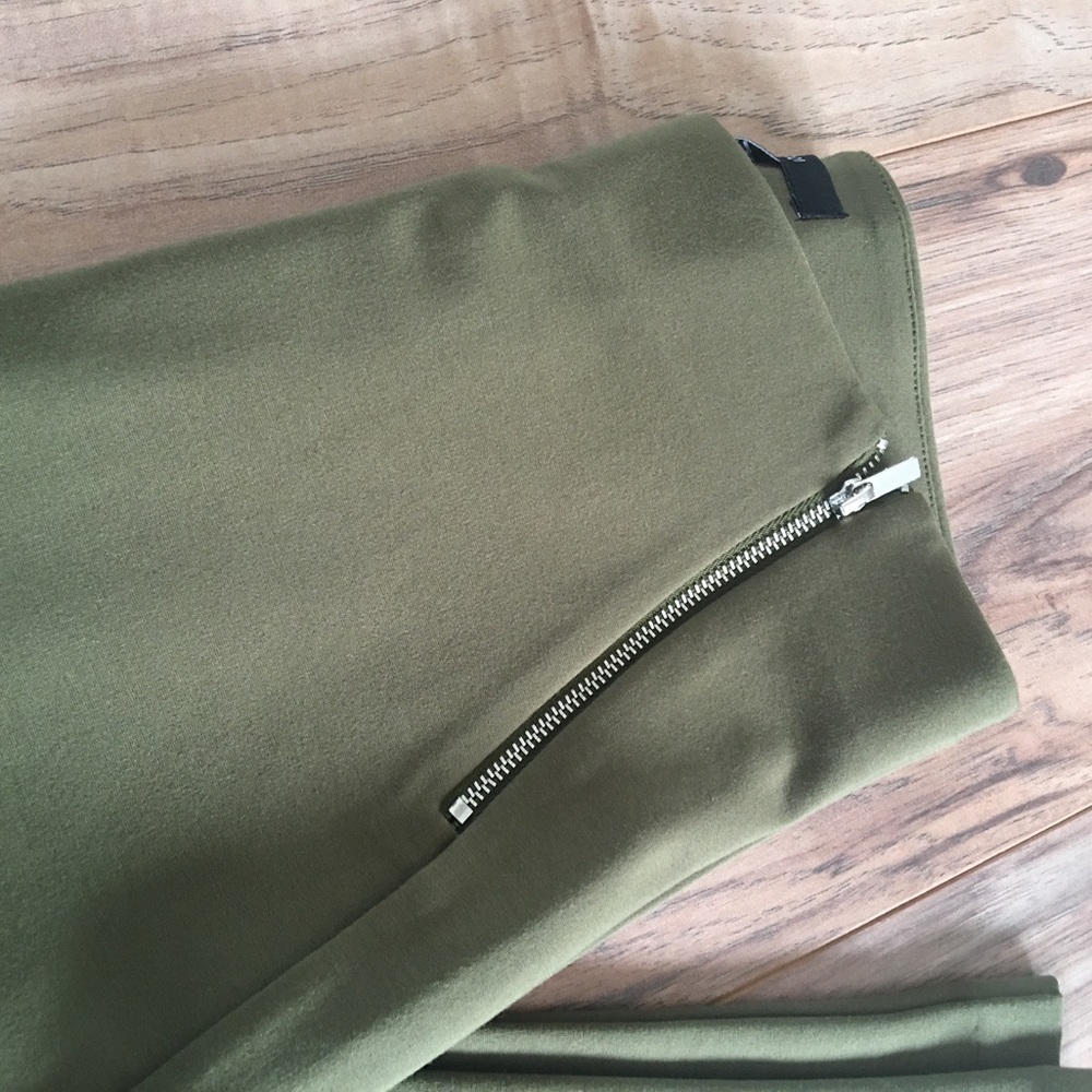 Forever 21 Olive Green Zipper Pant Leggings - Picture 4 of 5